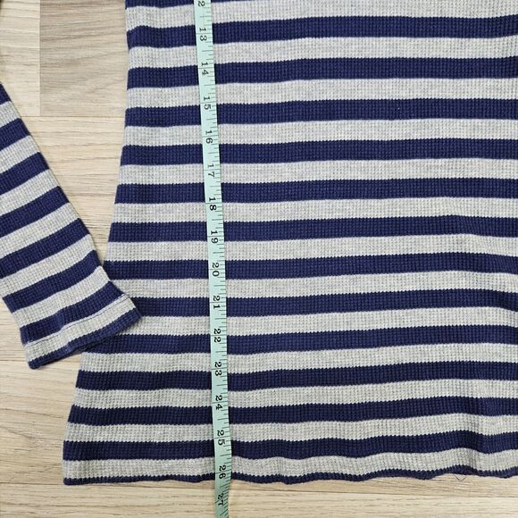 Chip And Pepper Anthropologie Womens Blue Gray Stripe Waffle Cowl Neck... - Picture 8 of 9